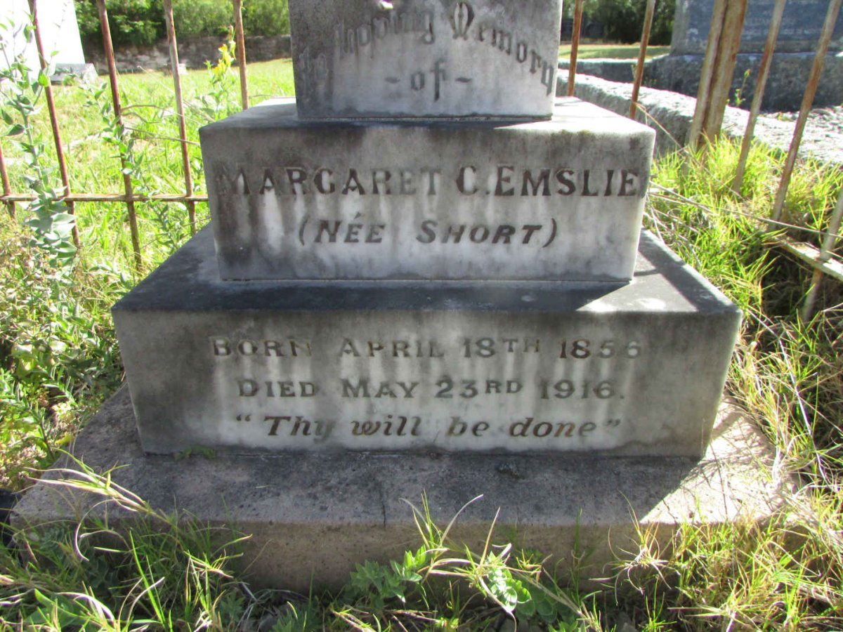 EMSLIE Margaret nee SHORT 1856-1916
